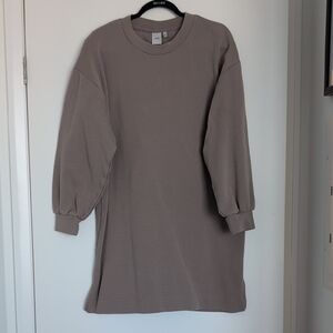 ICHI Taupe Sweatshirt Dress